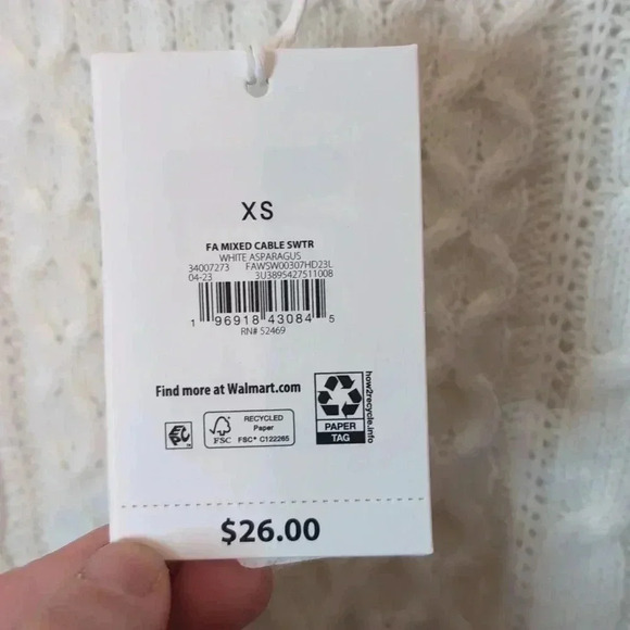 Free Assembly Women’s Mixed Cable Knit Sweater, Midweight - Picture 6 of 10